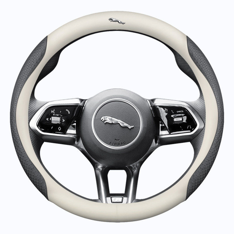 捷豹方向盘套真皮XF FPACE XEL XFL XJ XE专用改装翻毛皮汽车把套