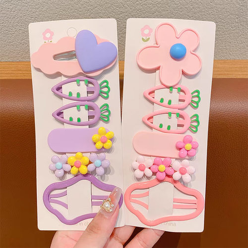 儿童云朵发夹2025新款女童胡萝卜发卡侧边碎发夹小女孩刘海夹头饰