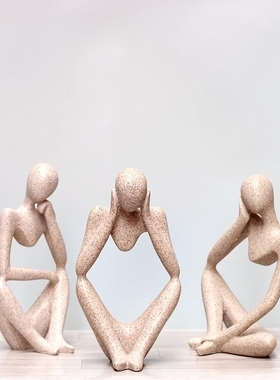 抽象简约现代风创意书房人物雕塑