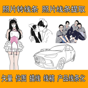 AI图片提取线稿产品图片转线稿PS照片变线条黑白版画手绘矢量艺术