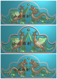 石材雕刻图石雕墓碑帽头龙凤精雕图图龙凤碑头翘角浮雕图雕刻BMP