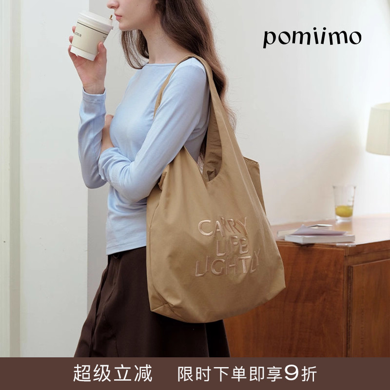 Pomiimo Takeall尼龙通勤上学大容量轻便防水布包托特包单肩包