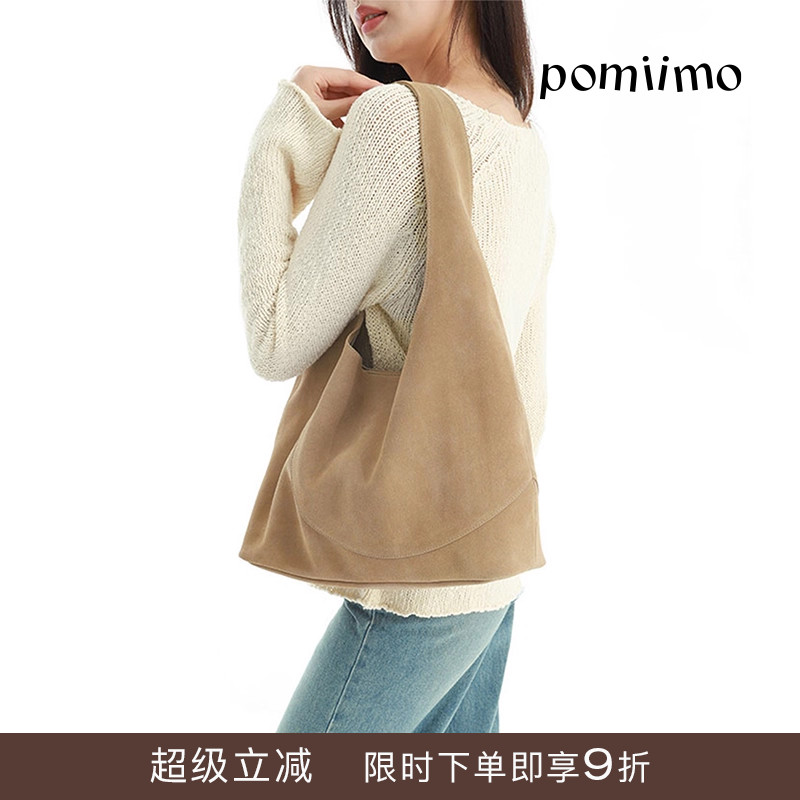 牛皮简约大容量单肩托特包