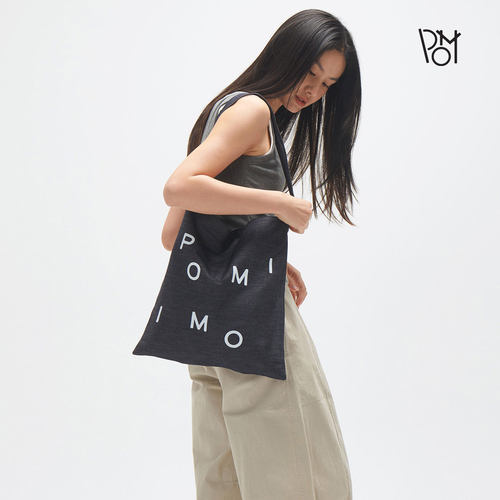 Pomiimo 字母简约休闲小众设计通勤单肩购物袋帆布包棉布包单肩包