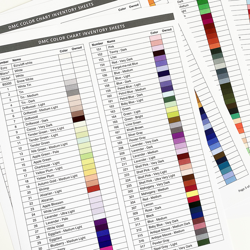 DMC原装对色线卡十字绣工具DMC绣线原装对色线卡印刷版色卡新版