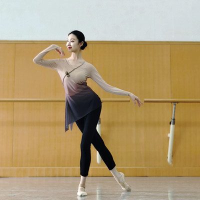 古典舞蹈服装渐变身韵纱衣中国民族舞练功服艺考形体服汉唐基训服