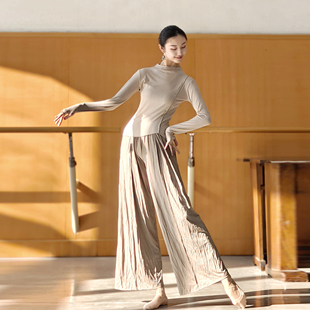 针织套指新款 古典舞练功服长袖 瑜伽舞蹈服现代舞中国舞形体服