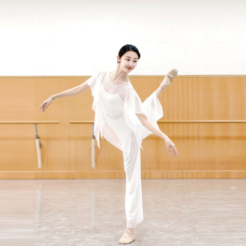 开叉袖古典舞中国舞服装身韵形体服舞蹈上衣女新款春夏舞蹈练功服