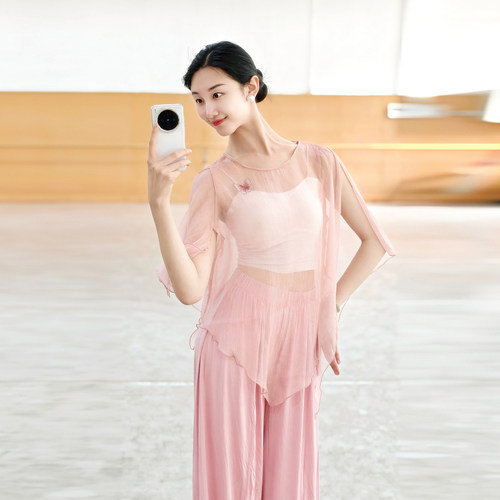现代舞上衣古典舞练功服纱衣夏季中国舞服装女新款罩衫时尚舞蹈服