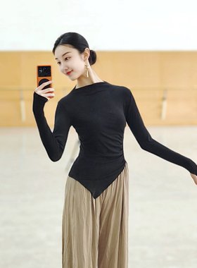 现代舞练功服古典舞蹈服修身显瘦上衣秋冬新款中国舞国风练功服