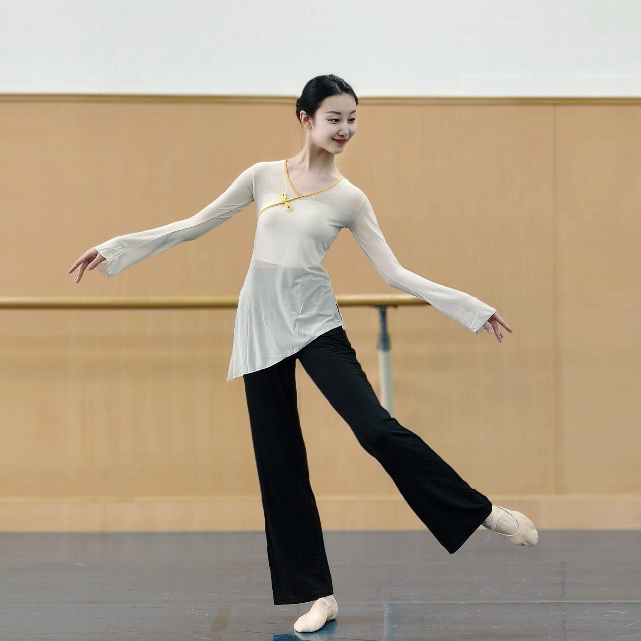 舞蹈裤现代舞直筒练功裤阔腿裤形体女宽松莫代尔古典中国舞成人