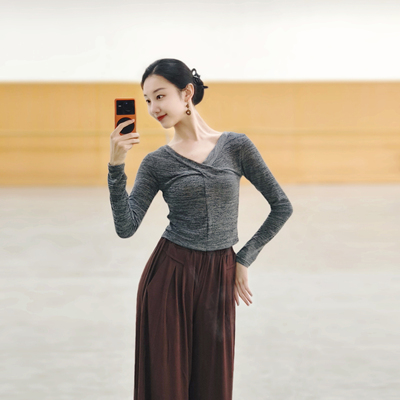 春夏现代舞蹈服古典中国舞成人练功服长袖舞蹈教师跳舞女芭蕾瑜伽