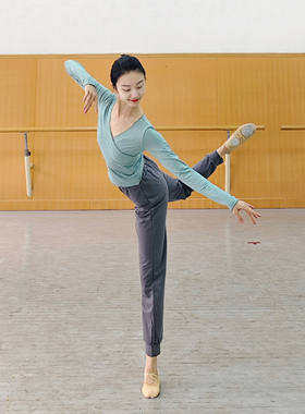 秋季舞蹈练功服现代舞服装芭蕾艺考形体服女莫代尔古典舞上衣长袖