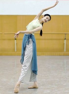 新国风舞现代芭蕾古典舞练功服舞蹈裤女演出服纱裙原创新穿搭演出