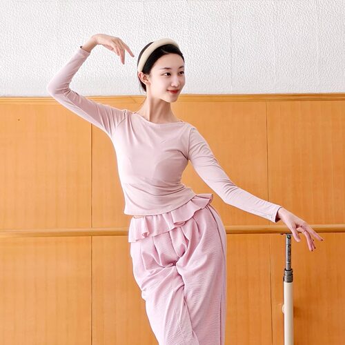 2026新款现代舞一字领修身显瘦舞蹈上衣日常练功服中国古典舞瑜伽