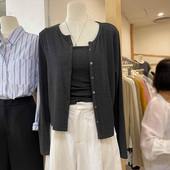 两件套装 十三行秋装 单排扣圆领吊带背心针织开衫 长袖 女 设计感韩式