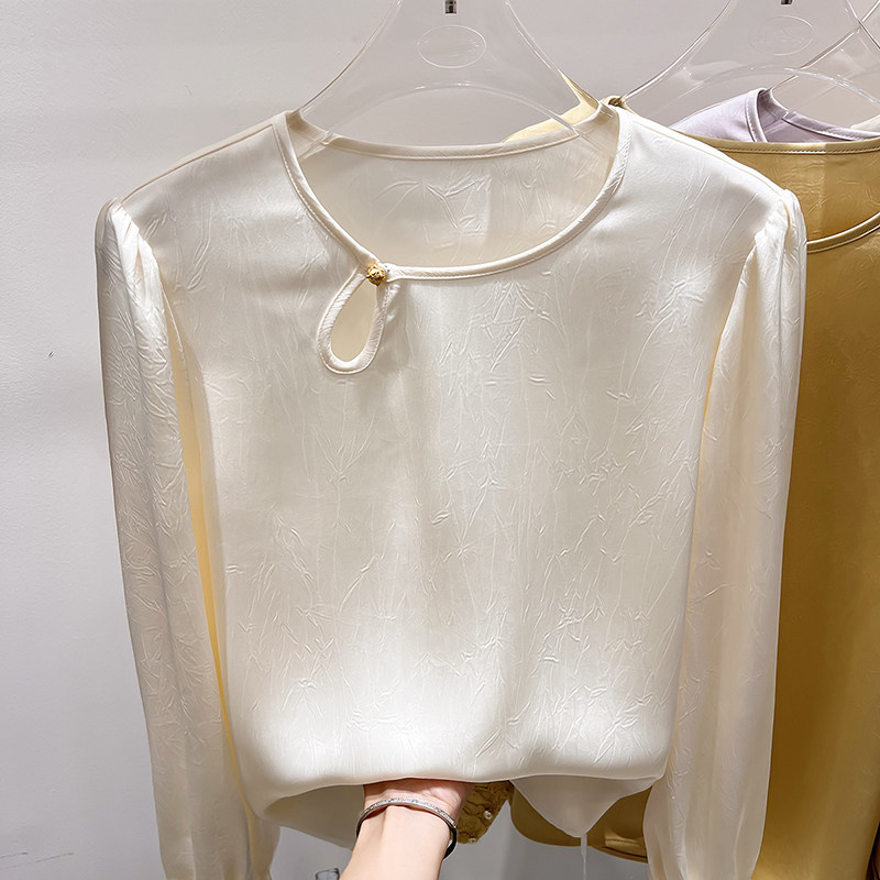 2026新款气质显瘦圆领镂空袖子刺绣长袖雪纺衫女春季国风上衣,女装/女士精品,蕾丝衫/雪纺衫,淘宝优惠券,粉丝福利购,淘宝优惠卷