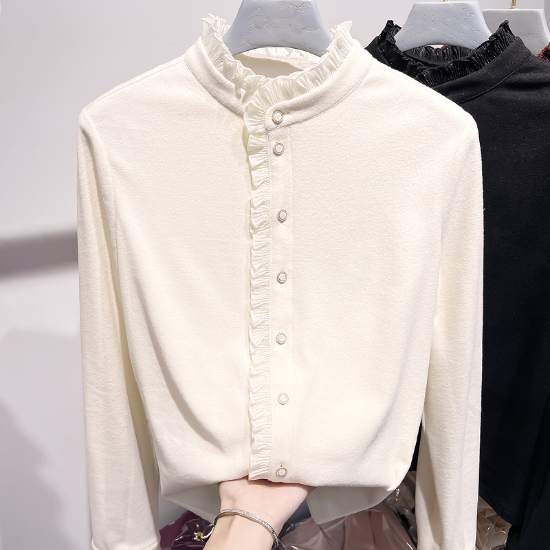 其他直筒单排扣长袖拼接衬衫新款