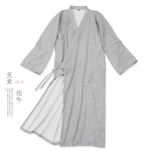 中国风汉服长袍纯棉睡袍家居服