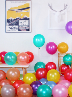 2.8克12寸珠光加厚圆气球婚房浪漫生日 派对场景布置装饰用品