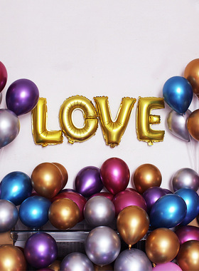 50个装加厚金属色气球铬色圆形生日派对场景布置新房装饰气球汽球