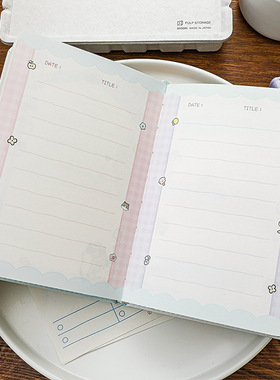 高颜值磁扣记事本可爱猫咪彩页本子笔记本手账本36k日记本手帐本