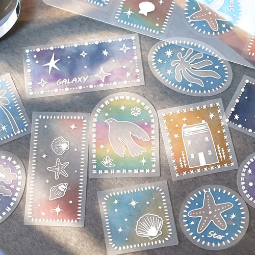 星野漫游系列烫银PET贴纸包