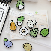 可爱蔬菜亚克力照片便签夹子 卡通快餐美食表情小夹子文具手帐夹