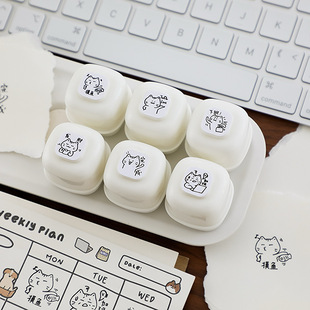 可爱奶油小猫光敏印章猫咪表情手帐素材ki日记日历打卡装饰印画