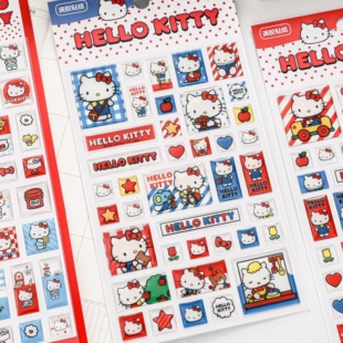 正版 饰 hellokitty贴纸泡棉滴胶pet贴画高颜值手帐素材diy手机壳装