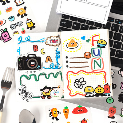 奇妙涂鸦系列PET平张贴纸卡通