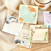 猫猫去哪了便签本 ins可爱风动物拼贴无粘性便条纸素材纸100张入