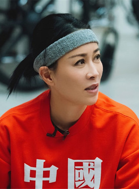 浪姐那英同款黑色橘色发带网红运动健身吸汗头带毛巾纯色防汗发箍