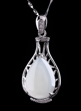 和田玉吊坠925银项链女款饰品纯银首饰和配饰HTC018