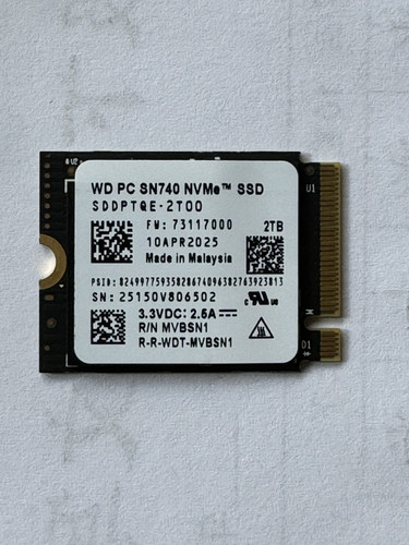 WD/西数 SN740 M.2 2230SSD固态硬盘 游戏机专用