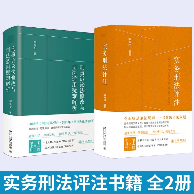 全2册实务刑法评注+刑事诉讼法修改与司法适用疑难解析刑事辩护学术研究刑事实务办案刑法工具书案例收录刑法适用犯罪刑事责任