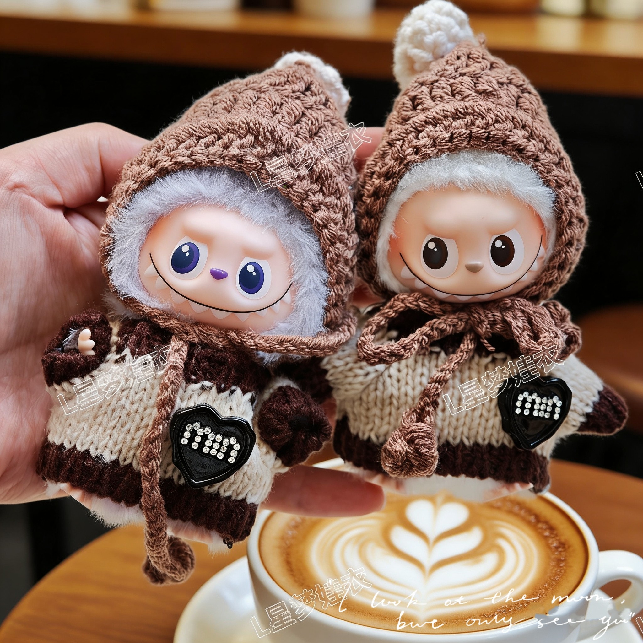 四代拉布布娃衣心底密码labubu4.0迷你冬日棕色毛衣帽子着替衣服,服饰配件/皮带/帽子/围巾,DIY编织材料包,淘宝优惠券,粉丝福利购,淘宝优惠卷