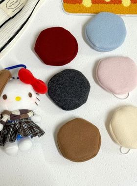 潮玩SP娃衣贝雷帽画家帽10cm娃衣毛呢装饰帽毛绒玩偶迷你帽子冬日