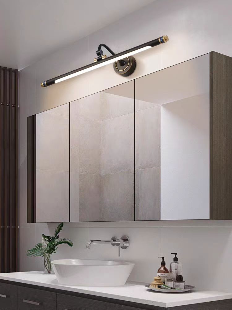 新中式镜前灯黄铜黑色卫生间浴室柜镜画灯美式北欧简约LED梳妆灯