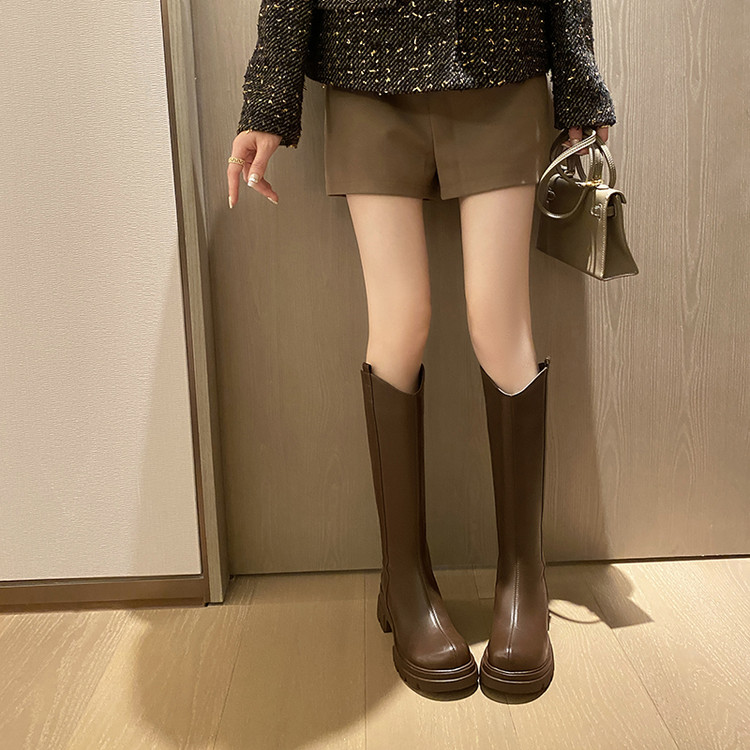 小众Amázing牛皮6CM骑士靴