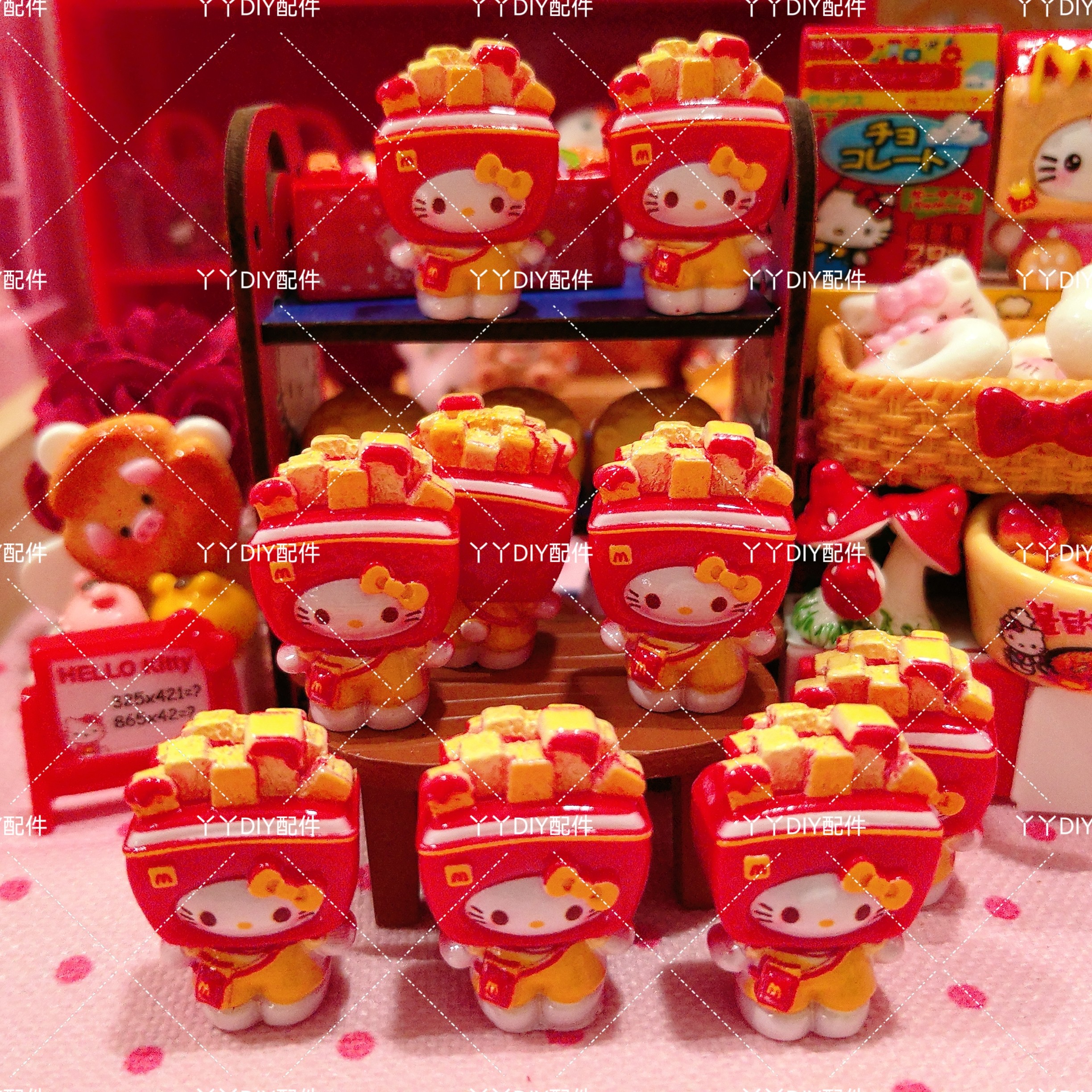仿真定制食玩kitty麦当当薯条DIY树脂配件过家家娃娃屋摆件场景