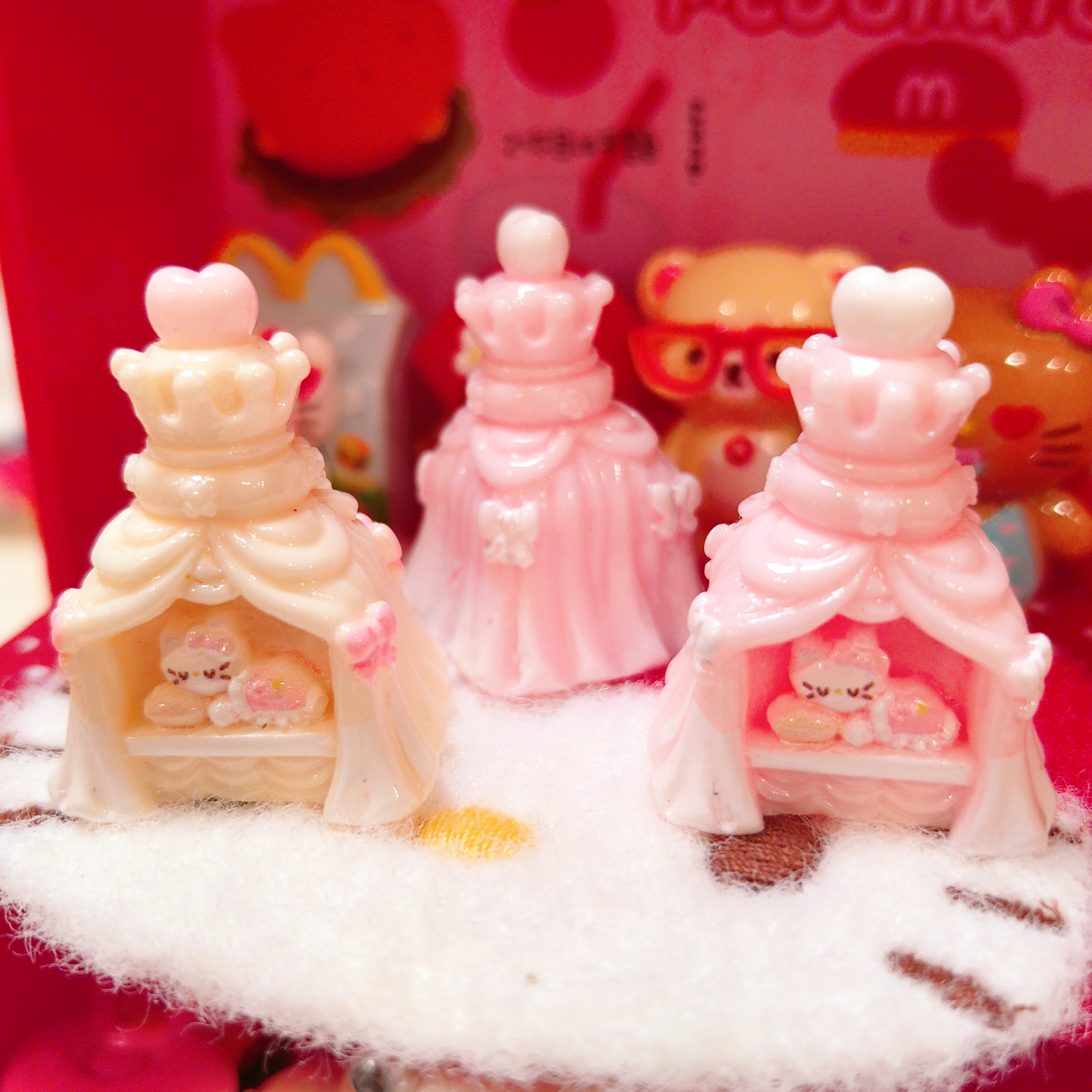 仿真微缩定制食玩KT公主床diy树脂配件娃娃屋过家家场景摆件