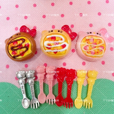 微缩仿真定制食玩KT淋酱草莓乳酪烧DIY树脂配件过家家娃娃屋摆件