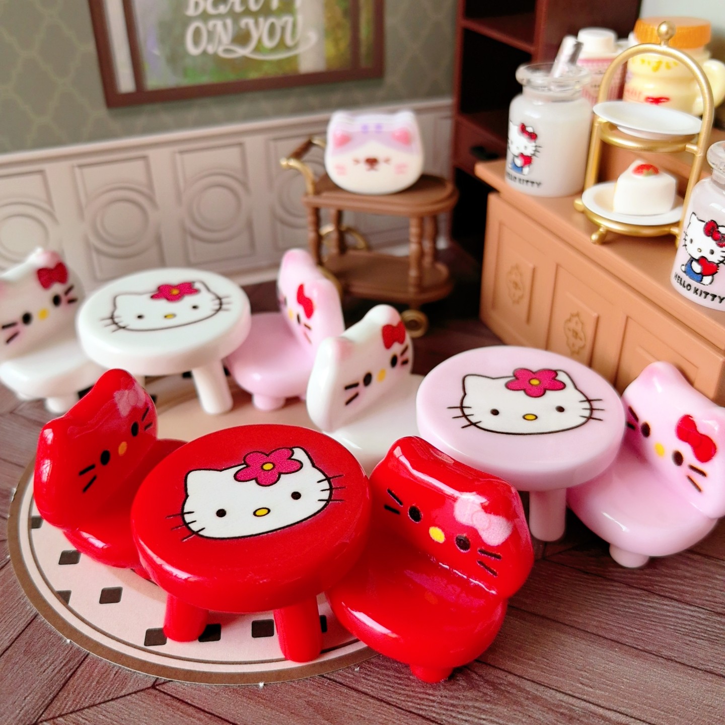 仿真微缩食玩KT猫桌子椅子树脂配件奶油胶DIY手工材料过家家摆件,玩具/童车/益智/积木/模型,过家家玩具,淘宝优惠券,粉丝福利购,淘宝优惠卷