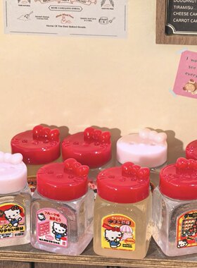 仿真微缩食玩kitty猫罐子diy奶油胶树脂配件娃娃屋过家家场景摆件