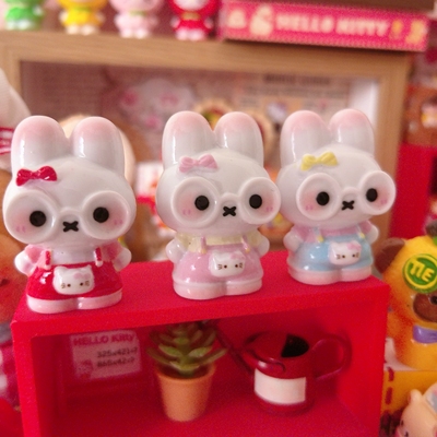 仿真微缩食玩幼稚园米菲兔树脂DIY配件过家家娃娃屋摆件装饰