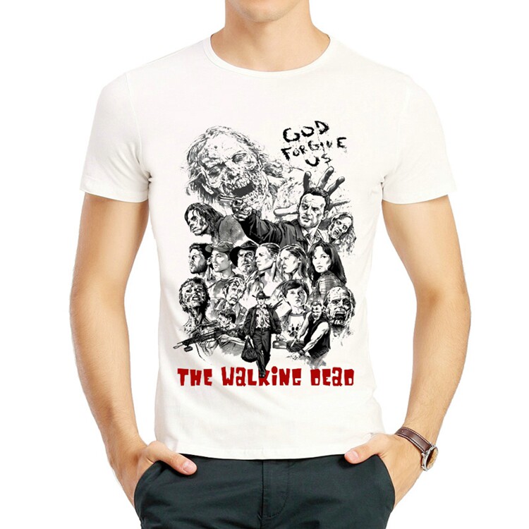 行尸走肉t恤衫夏季恶搞美剧短袖印花衣服男女walking dead tshirt