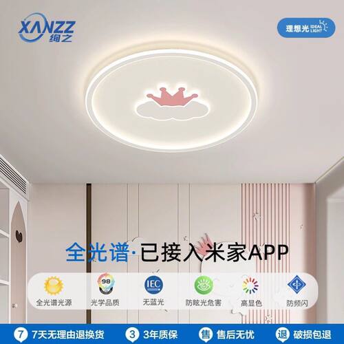 接入米家APP铝材灯卧室灯LED吸顶灯护眼卡通男孩女孩护眼房间灯具
