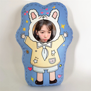 diy照片章若楠人形抱枕定制图片异形靠垫Q版可爱公仔真人娃娃玩偶