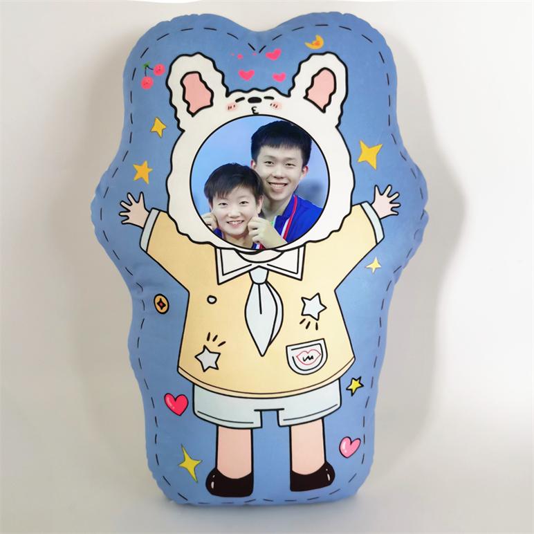 双面毛绒抱枕靠垫娃娃真人玩偶